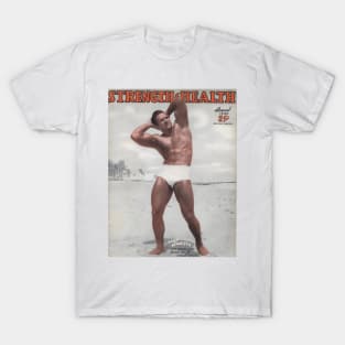 STRENGTH & HEALTH - Vintage Physique Muscle Male Model Magazine Cover T-Shirt